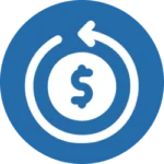 Reimbursement Rates Icon with Dollar Sign and Arrow